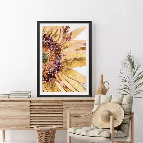Golden sunflower - affiche de fleurs