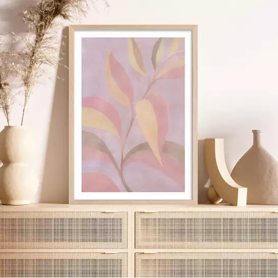 Feuilles roses - affiche plantes