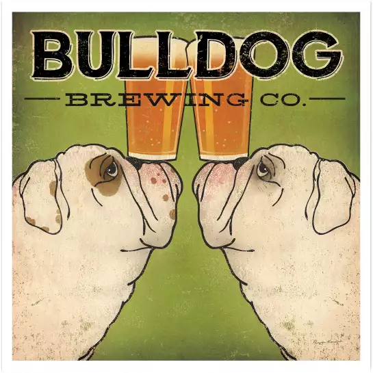 Bulldog Brewing - affiche chien