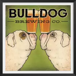 Bulldog Brewing - affiche chien