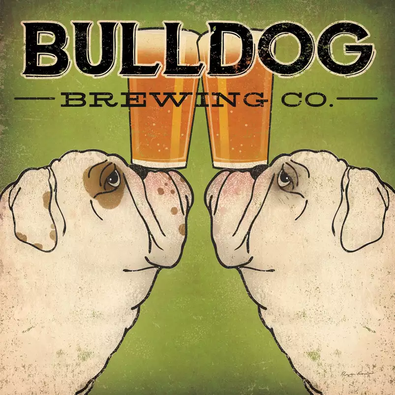 Bulldog Brewing - affiche chien