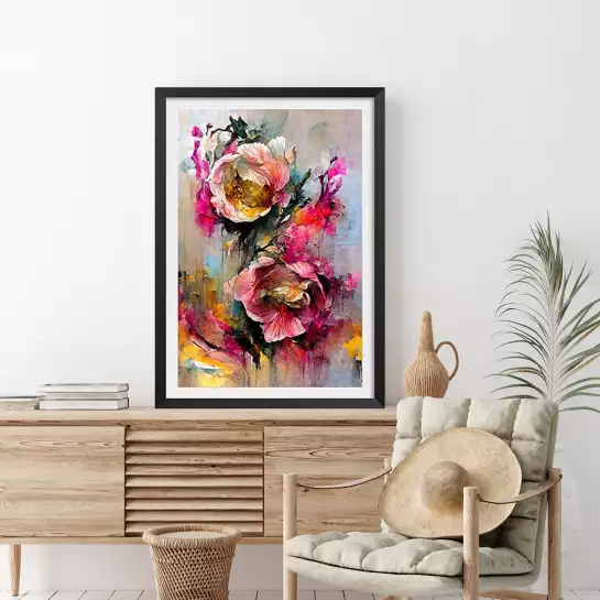 Roses sauvages - affiche de fleurs