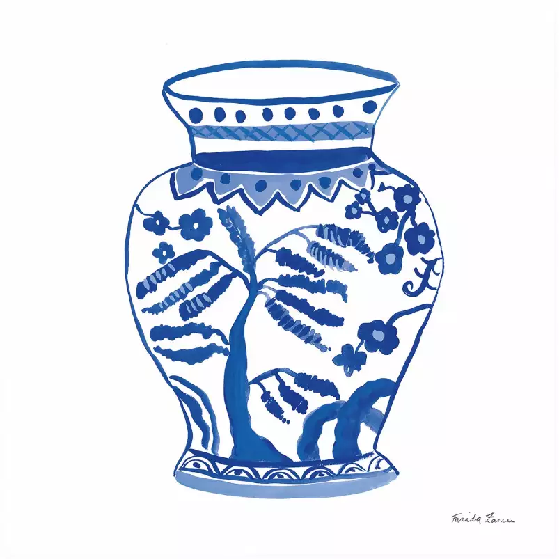 Vase chinois de collection - affiche retro vintage