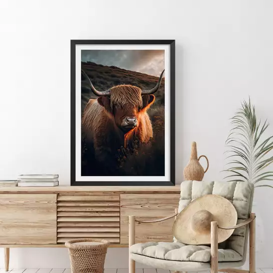 Vache aux grandes cornes - portrait animaux