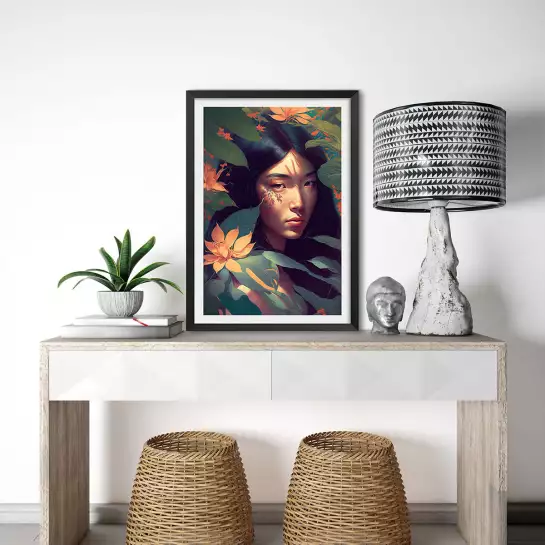 Moana vintage woman - affiche botanique vintage