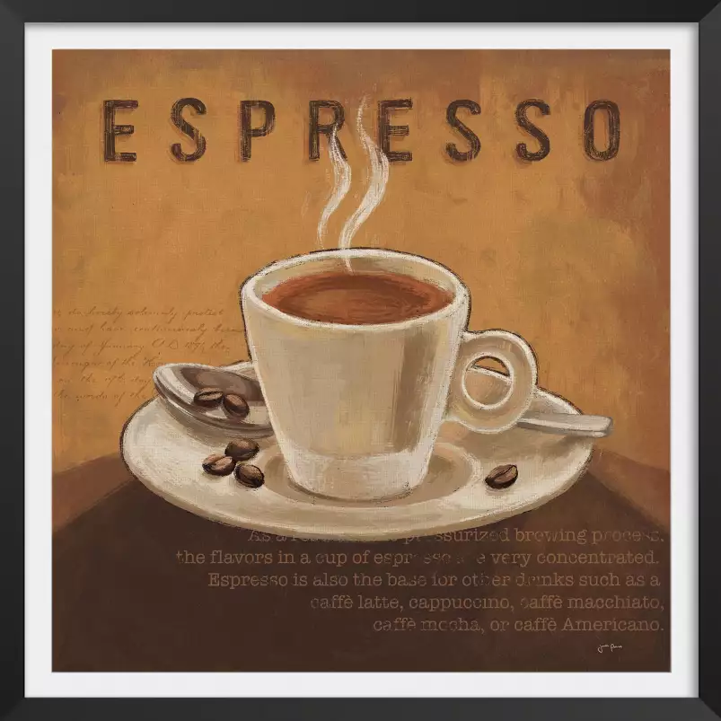 Café espresso - affiche publicitaire vintage cuisine