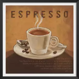 Café espresso - affiche publicitaire vintage cuisine