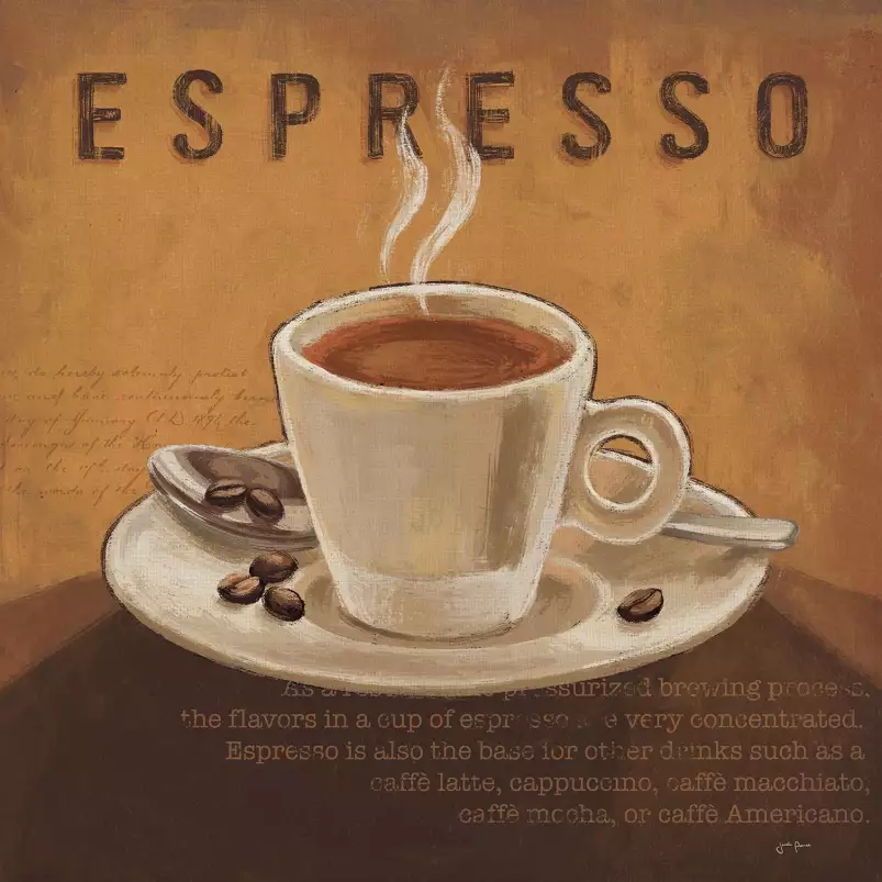 Café espresso - affiche publicitaire vintage cuisine