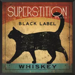 Superstition black label whisky - affiche cuisine vintage