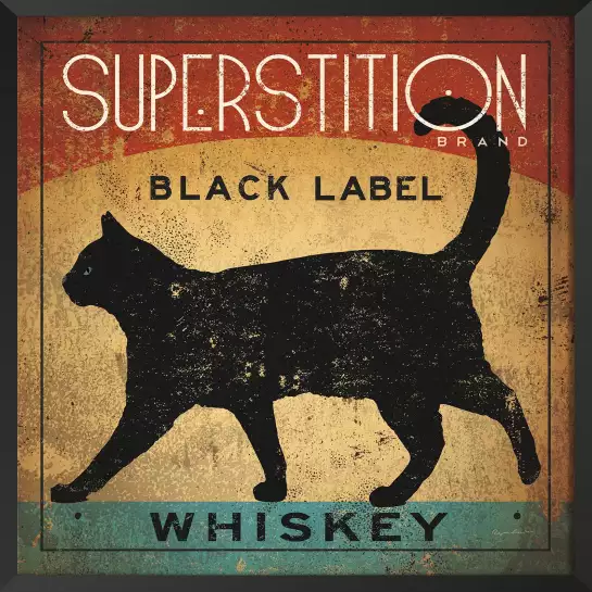 Superstition black label whisky - affiche cuisine vintage