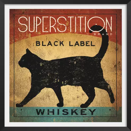 Superstition black label whisky - affiche cuisine vintage