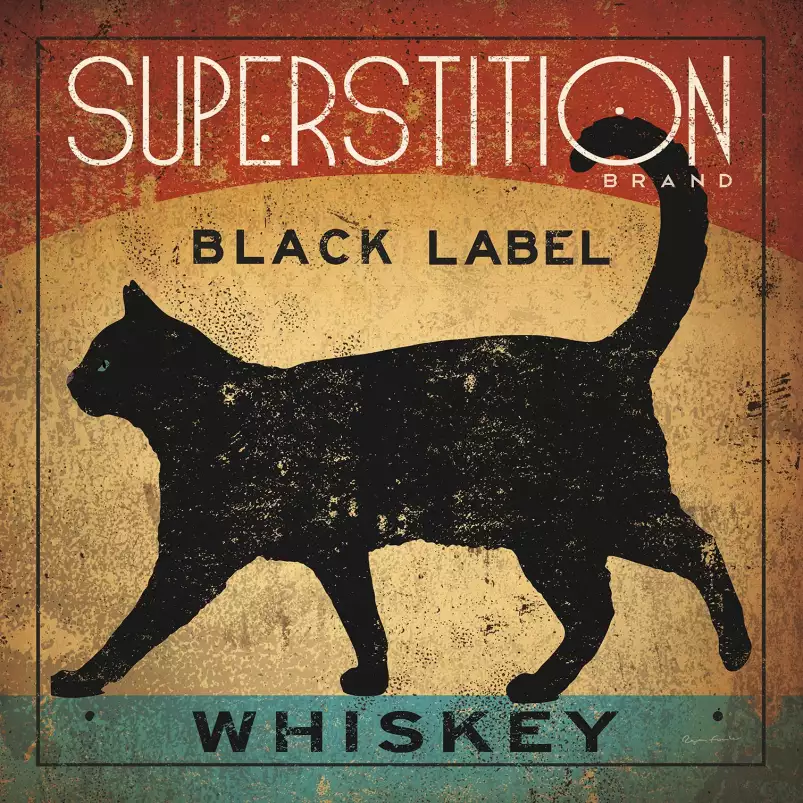 Superstition black label whisky - affiche cuisine vintage