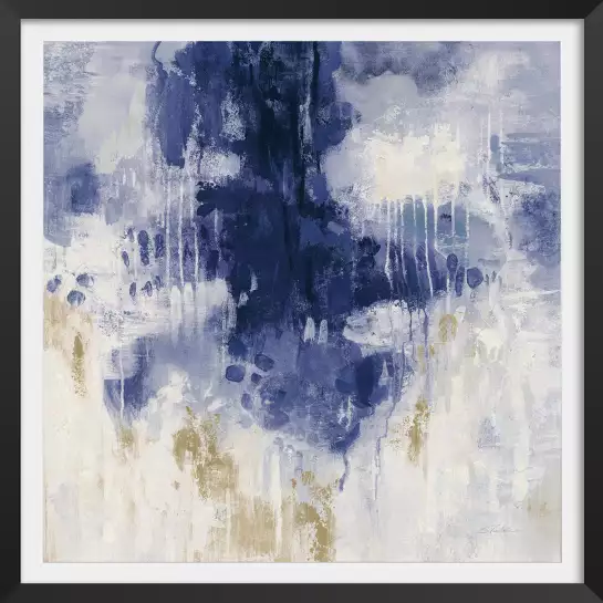 Pluie bleue - affiche art abstrait