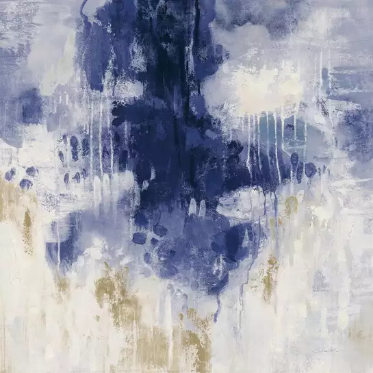 Pluie bleue - affiche art abstrait