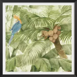 Canopée Tropicale I Vert - affiche feuille de palmier