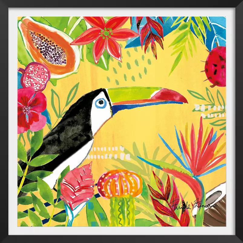 Tutti Frutti - affiche oiseaux tropicaux