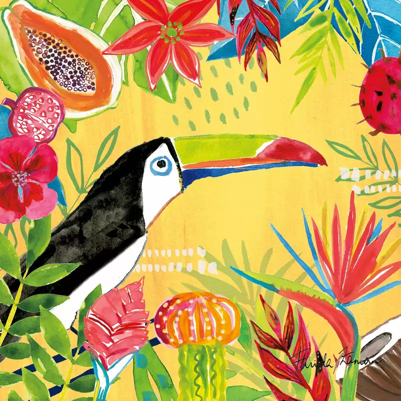 Tutti Frutti - affiche oiseaux tropicaux