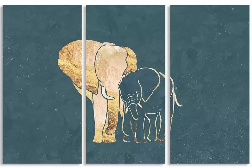 Éléphant d'or - peinture elephant