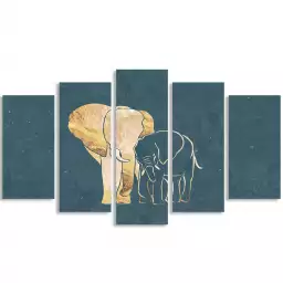 Éléphant d'or - peinture elephant