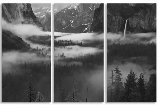 Brouillard flottant dans la vallée de Yosemite - tableau paysage
