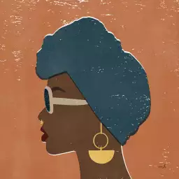 Femme turban wax - affiche vintage femme