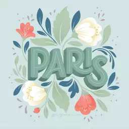 Paris fleuri - affiche botanique vintage