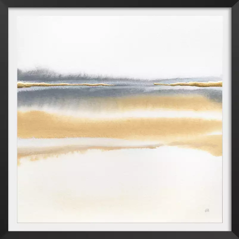 Horizon beige et or - tableau abstrait
