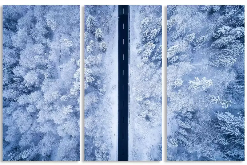 Une route gelée - tableau montagne design