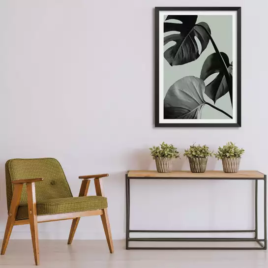 Monstera retro - affiche botanique vintage