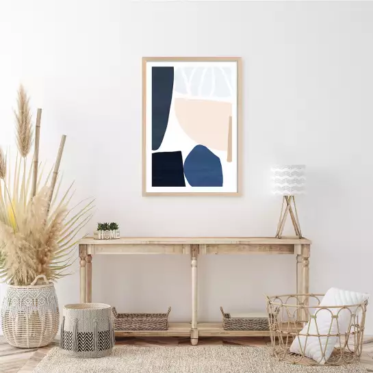 Denim et sable - tableau abstrait