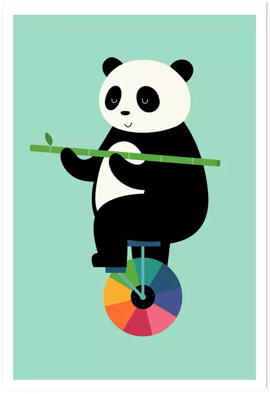 Illustration d'un panda sur un monocycle